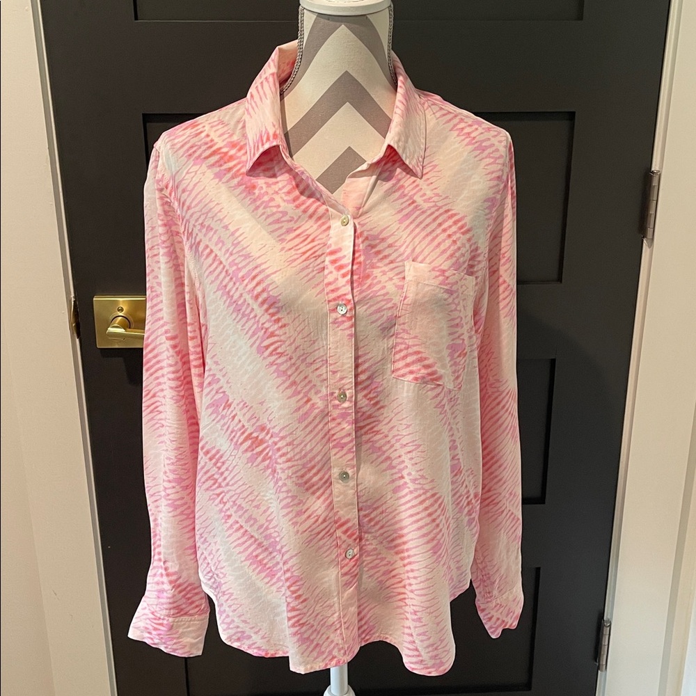 Rails Josephine Reef Luxury Pink Button Down Shirt Size M - Picture 2 of 7